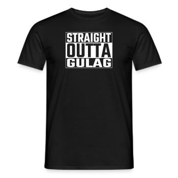 Straight Outta Gulag USSr Russie - T-shirt homme - noir - Devant - AI Model Male 178 light (178cm)