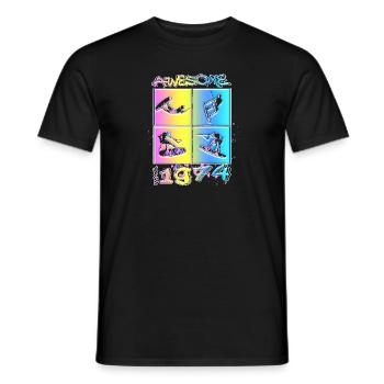 Awesome since 1974. Wakeboard Lifestyle - Men's T-Shirt - black - Front - AI Model Male 178 light (178cm)