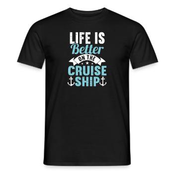 Croisière Croisière Vacances Mer - T-shirt homme - noir - Devant - AI Model Male 178 light (178cm)