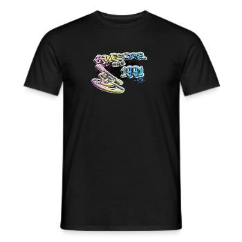 Génial depuis 1991. Kayak, kayakiste. Graffiti - T-shirt homme - noir - Devant - AI Model Male 178 light (178cm)