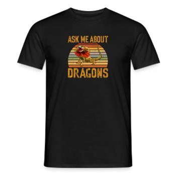 Collared Lizard Frilled-neck lizard Reptile Herpetologist - Men's T-Shirt - black - Front - AI Model Male 178 light (178cm)