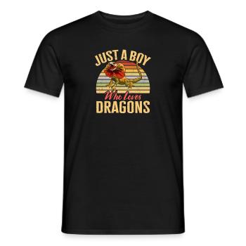 Kragenechse Frilled-neck lizard Reptil Herpetologe - Männer T-Shirt - Schwarz - Vorne - AI Model Male 178 light (178cm)