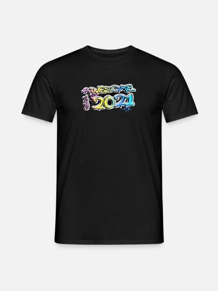 Awesome since 2021 Graffiti Motif - Men's T-Shirt - black