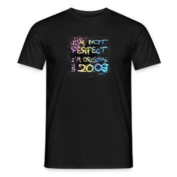 Je ne suis pas parfait, je suis original depuis 2009 Graffiti - T-shirt homme - noir - Devant - AI Model Male 178 light (178cm)