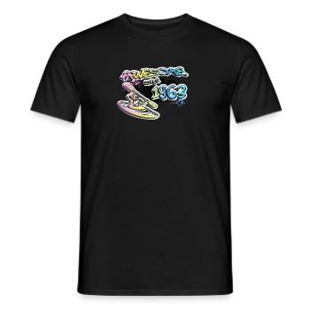 Génial depuis 1963. Kayakiste, kayakiste. Graffiti - T-shirt homme - noir - Devant - AI Model Male 178 light (178cm)