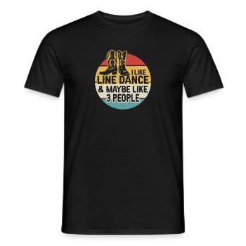 Line Dancing Cowboy Texas Line Dance Cadeau - T-shirt homme - noir - Devant - AI Model Male 178 light (178cm)
