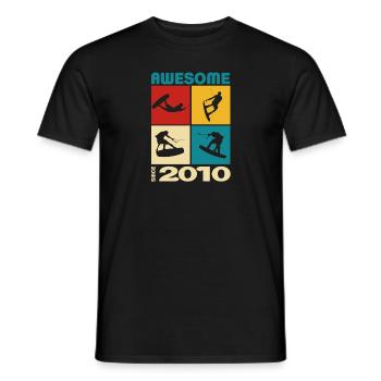 Awesome since 2010. Wakeboard Lifestyle - Männer T-Shirt - Schwarz - Vorne - AI Model Male 178 light (178cm)