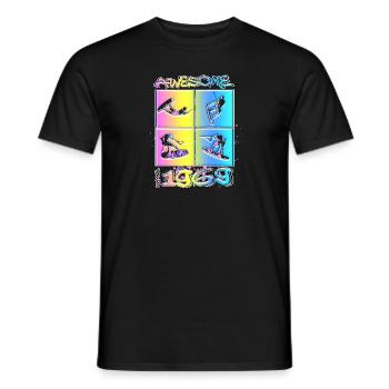 Awesome since 1969. Wakeboard Lifestyle - Men's T-Shirt - black - Front - AI Model Male 178 light (178cm)