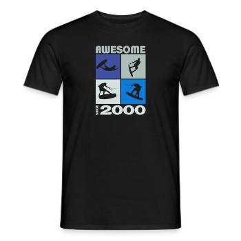 Génial depuis 2000. Wakeboard Lifestyle - T-shirt homme - noir - Devant - AI Model Male 178 light (178cm)