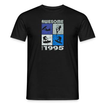 Awesome since 1995. Wakeboard Lifestyle - Men's T-Shirt - black - Front - AI Model Male 178 light (178cm)