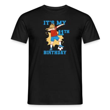 11e anniversaire C’est mon 11e anniversaire Football - T-shirt homme - noir - Devant - AI Model Male 178 light (178cm)