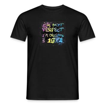 Je ne suis pas parfait, je suis original depuis 1971 Graffiti - T-shirt homme - noir - Devant - AI Model Male 178 light (178cm)