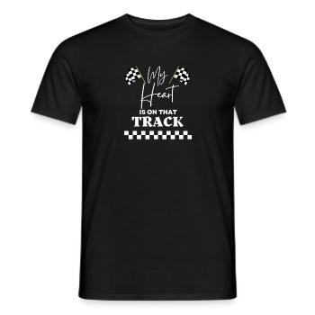 Vintage mignon mon cœur est sur cette piste course de dragsters - T-shirt homme - noir - Devant - AI Model Male 178 light (178cm)