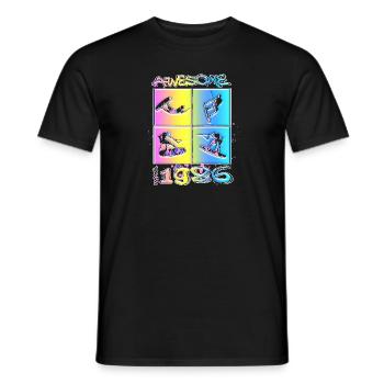 Awesome since 1986. Wakeboard Lifestyle - Men's T-Shirt - black - Front - AI Model Male 178 light (178cm)