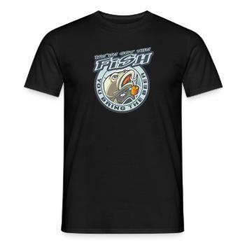 We've got the Fish, you bring the Beer. Fishing rod - Men's T-Shirt - black - Front - AI Model Male 178 light (178cm)
