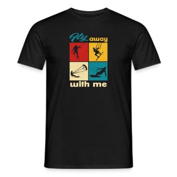 Fly away with me. Lifestyle Vintage Design - Men's T-Shirt - black - Front - AI Model Male 178 light (178cm)