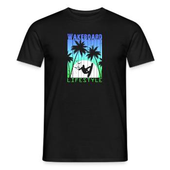 Wakeboard Wakeskate Sports Nautiques Lifestyle Vintage - T-shirt homme - noir - Devant - AI Model Male 178 light (178cm)