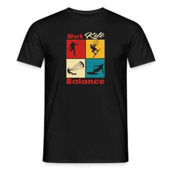 Work Kite Balance. Lifestyle Vintage Design, Work - Männer T-Shirt - Schwarz - Vorne - AI Model Male 178 light (178cm)