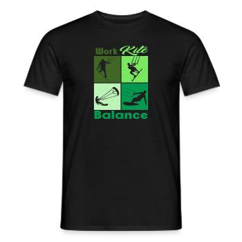 Work Kite Balance. Lifestyle Vintage Design, Work - Männer T-Shirt - Schwarz - Vorne - AI Model Male 178 light (178cm)