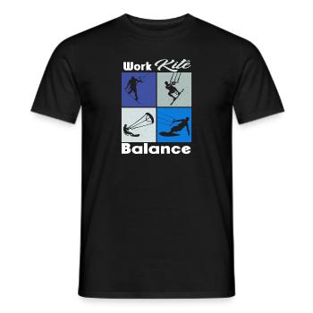 Work Kite Balance. Lifestyle Vintage Design, Work - Männer T-Shirt - Schwarz - Vorne - AI Model Male 178 light (178cm)