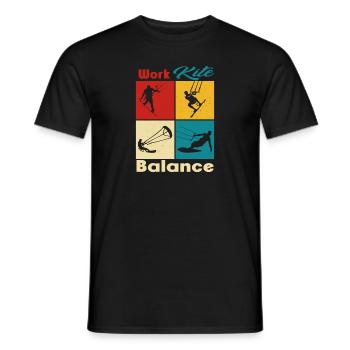 Work Kite Balance. Lifestyle Vintage Design, Work - Männer T-Shirt - Schwarz - Vorne - AI Model Male 178 light (178cm)