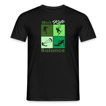 Work Kite Balance. Lifestyle Vintage Design, Work - Männer T-Shirt - Schwarz - Vorne - AI Model Male 178 light (178cm)