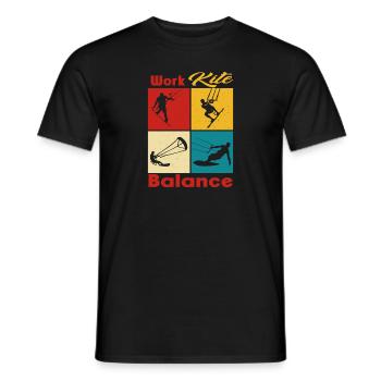 Work Kite Balance. Lifestyle Vintage Design, Work - Männer T-Shirt - Schwarz - Vorne - AI Model Male 178 light (178cm)