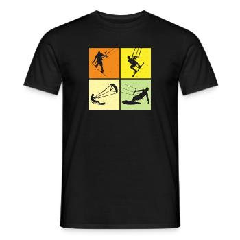 Kite Surfing, Kite Board, Lifestyle Vintage Design - Men's T-Shirt - black - Front - AI Model Male 178 light (178cm)