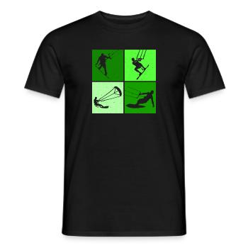 Kite Surfing, Kite Board, Lifestyle Vintage Design - Men's T-Shirt - black - Front - AI Model Male 178 light (178cm)