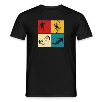 Kite Surfing, Kite Board, Lifestyle Vintage Design - Men's T-Shirt - black - Front - AI Model Male 178 light (178cm)