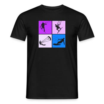 Kite Surfing, Kite Board, Lifestyle Vintage Design - Men's T-Shirt - black - Front - AI Model Male 178 light (178cm)