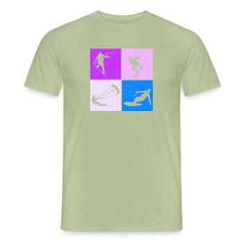 Kite Surfing, Kite Board, Lifestyle Vintage Design - Men's T-Shirt - sage - Front - AI Model Male 178 light (178cm)