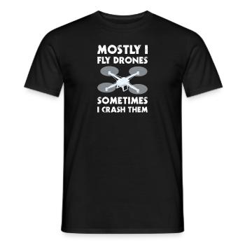 Drone pilot mostly i fly camera drones hobby pilot - Männer T-Shirt - Schwarz - Vorne - AI Model Male 178 light (178cm)
