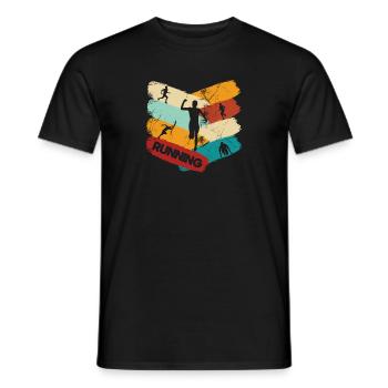 Running retro banner sport run outdoor vintage - Männer T-Shirt - Schwarz - Vorne - AI Model Male 178 light (178cm)