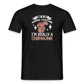 Cadeau de rongeur chipmunk - T-shirt homme - noir - Devant - AI Model Male 178 light (178cm)