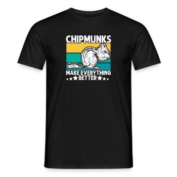 Cadeau de rongeur chipmunk - T-shirt homme - noir - Devant - AI Model Male 178 light (178cm)