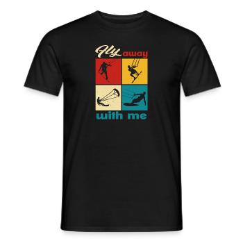 Envolez-vous avec moi. Lifestyle Vintage Design - T-shirt homme - noir - Devant - AI Model Male 178 light (178cm)