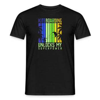 Le kitesurf déverrouille mon style de vie Superpower - T-shirt homme - noir - Devant - AI Model Male 178 light (178cm)