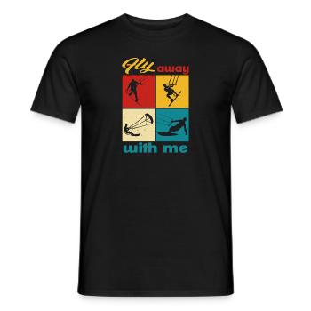 Fly away with me. Lifestyle Vintage Design - Men's T-Shirt - black - Front - AI Model Male 178 light (178cm)