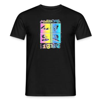 Awesome since 1989. Wakeboard Lifestyle - Men's T-Shirt - black - Front - AI Model Male 178 light (178cm)