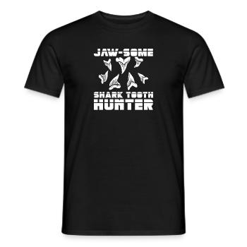 Megalodon Shark Tooth Fossil Collector Gift - Men's T-Shirt - black - Front - AI Model Male 178 light (178cm)
