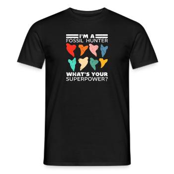 Megalodon Shark Tooth Fossil Collector Gift - Men's T-Shirt - black - Front - AI Model Male 178 light (178cm)