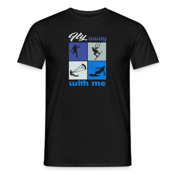 Envolez-vous avec moi. Style de vie Design vintage - T-shirt homme - noir - Devant - AI Model Male 178 light (178cm)