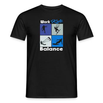 Work Kite Balance. Lifestyle Vintage Design, Work - Männer T-Shirt - Schwarz - Vorne - AI Model Male 178 light (178cm)