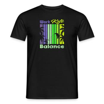 Work Kite Balance. Lifestyle Vintage Design, Work - Männer T-Shirt - Schwarz - Vorne - AI Model Male 178 light (178cm)
