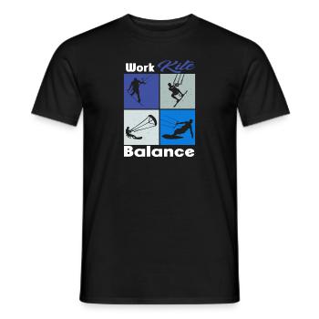 Work Kite Balance. Lifestyle Vintage Design, Work - Männer T-Shirt - Schwarz - Vorne - AI Model Male 178 light (178cm)