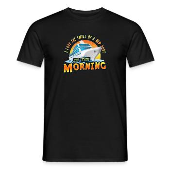 I love the smell of a new Port in the Morning. - Men's T-Shirt - black - Front - AI Model Male 178 light (178cm)