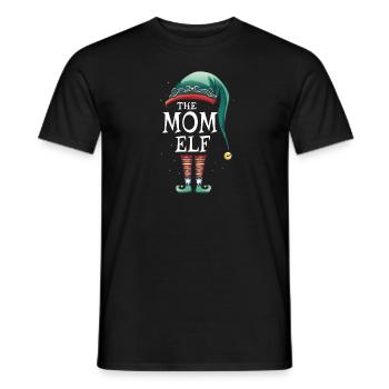 The Mom Elf Matching Group - Men's T-Shirt - black - Front - AI Model Male 178 light (178cm)