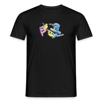 Wakeboard, Silhouette, Wassersport, Wakeboarder, - Männer T-Shirt - Schwarz - Vorne - AI Model Male 178 light (178cm)