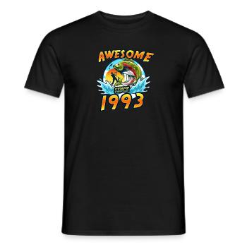 Génial depuis 1993. Angel, Angler Anniversaire - T-shirt homme - noir - Devant - AI Model Male 178 light (178cm)
